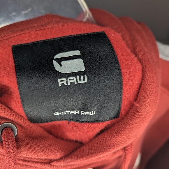 G-Star Raw Heathered Red Striped Hoodie Mens XL - Picture 5 of 8